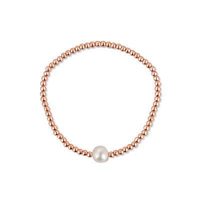 JwL Luxury Pearls - Bronzový korálkový náramok s pravou sladkovodnou perlou JL0715