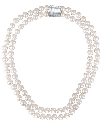 JwL Luxury Pearls - Dvojitý/dvouřadý náhrdelník z pravých bílých perel JL0656