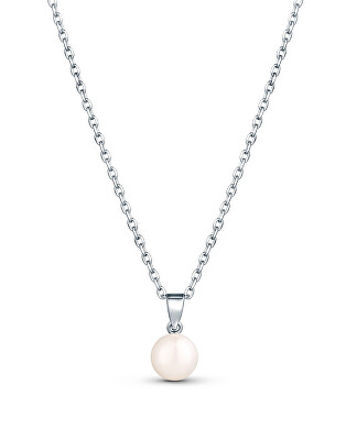JwL Luxury Pearls - Jemný stříbrný náhrdelník s pravou perlou JL0835 (řetízek, přívěsek)
