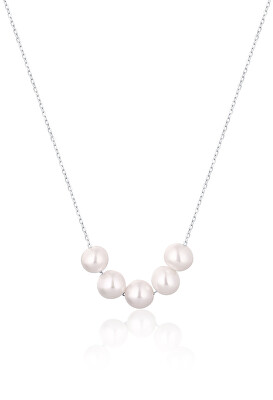 JwL Luxury Pearls - Jemný stříbrný náhrdelník s pravými říčními perlami JL0782