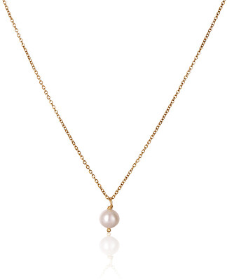 JwL Luxury Pearls - Krásný pozlacený náhrdelník s pravou bílou perlou JL0679