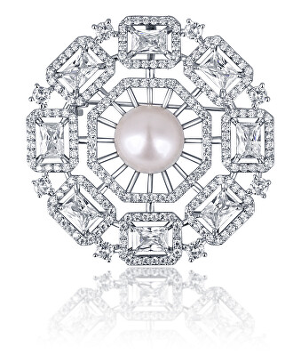 JwL Luxury Pearls - Luxusní dámská brož s perlou 2v1 JL0665