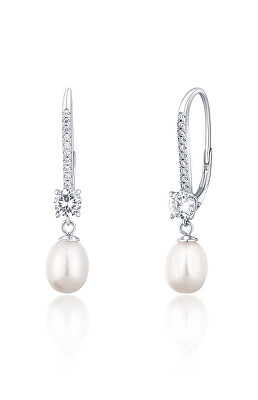 JwL Luxury Pearls - Luxusní stříbrné náušnice s pravými perlami JL0717