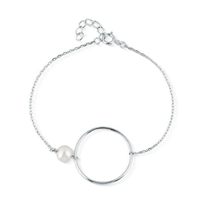 JwL Luxury Pearls - Minimalistický stříbrný náramek s pravou perlou JL0859