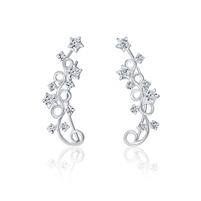 JwL Luxury Pearls - Nádherné podélné náušnice s krystaly JL0611