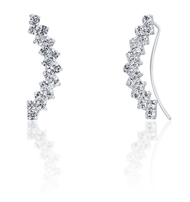 JwL Luxury Pearls - Podélné třpytivé náušnice s krystaly JL0689