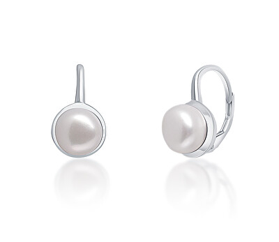 JwL Luxury Pearls - Něžné stříbrné náušnice s pravými bílými perlami JL0675