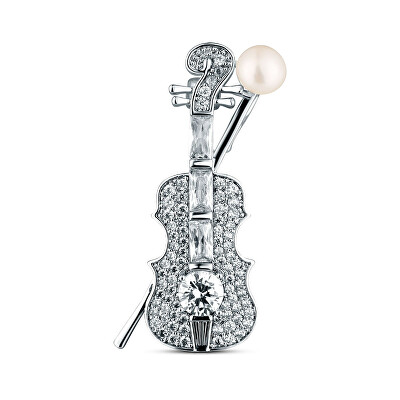 JwL Luxury Pearls - Oslnivá perlová brož Housle JL0872