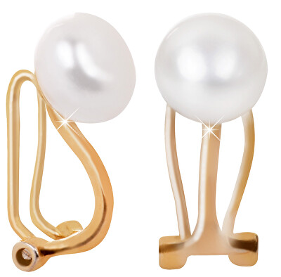 JwL Luxury Pearls - Pozlacené náušnice klipsy s pravou perlou JL0399