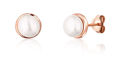 JwL Luxury Pearls - Pozlacené náušnice s říční perlou JL0736