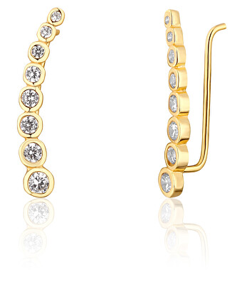 JwL Luxury Pearls - Pozlacené podélné náušnice s třpytivými krystaly JL0743