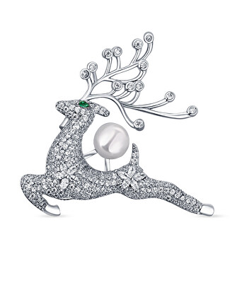 JwL Luxury Pearls - Půvabná perlová brož s krystaly Jelínek JL0792