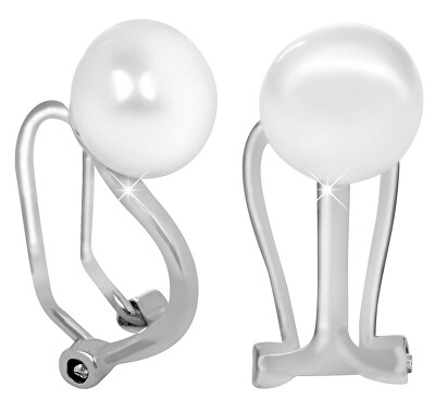 JwL Luxury Pearls - Stříbrné náušnice klipsy s pravou perlou JL0398