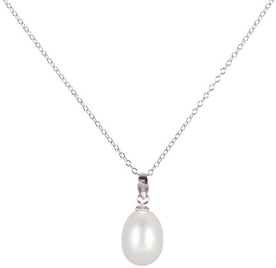 JwL Luxury Pearls - Stříbrný náhrdelník s pravou perlou JL0436 (řetízek, přívěsek)