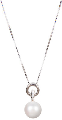 JwL Luxury Pearls - Stříbrný náhrdelník s pravou perlou JL0454 (řetízek, přívěsek)