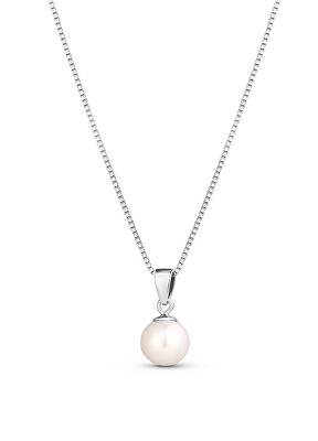 JwL Luxury Pearls - Stříbrný náhrdelník s pravou perlou JL0834 (řetízek, přívěsek)