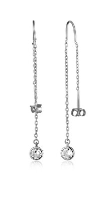 JVD - Elegantní dlouhé stříbrné náušnice se zirkony SVLE2000XH2BI00