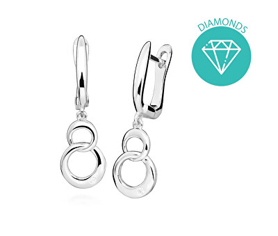 JVD - Elegantní stříbrné náušnice s briliantem SVLE0502SH8BI00