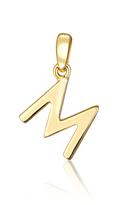 JVD - Minimalistický pozlacený přívěsek písmeno "M" SVLP0948XH2GO0M