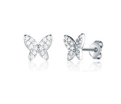 JVD - Stříbrné náušnice Motýlek se zirkony SVLE2633X61BI00