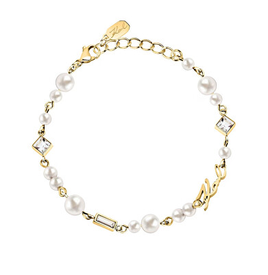 Karl Lagerfeld - Elegantní náramek s perlami a krystaly Pearl KLAYR19