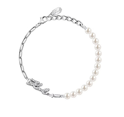 Karl Lagerfeld - Elegantní náramek se syntetickými perlami Pearl KLAYR08