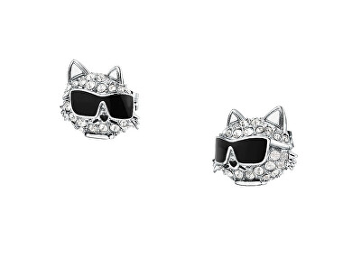 Karl Lagerfeld - Ikonické náušnice s krystaly Choupette Charms KLAYD21