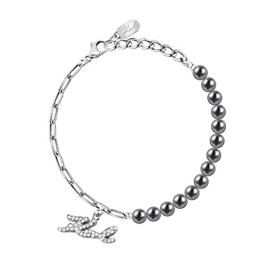 Karl Lagerfeld - Ikonický náramek s černými perlami Pearl KLAYR10