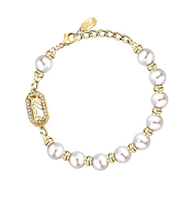 Karl Lagerfeld - Luxusní náramek se syntetickými perlami Pearl KLAYR09