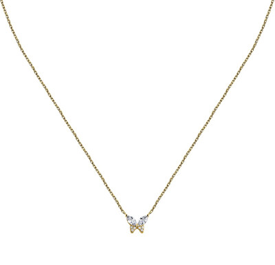 La Petite Story - Něžný pozlacený náhrdelník Motýlek se zirkony Silver LPS10AWV97