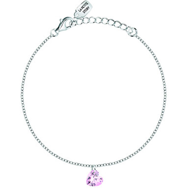 La Petite Story - Něžný stříbrný náramek s růžovým srdíčkem Silver LPS05AWV56