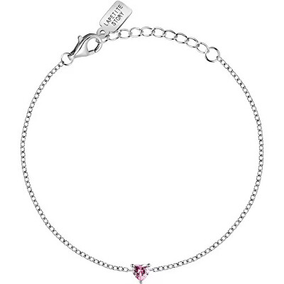 La Petite Story - Něžný stříbrný náramek s růžovým zirkonem Silver LPS05AWV10