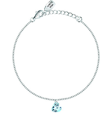 La Petite Story - Něžný stříbrný náramek se světle modrým srdíčkem Silver LPS05AWV55
