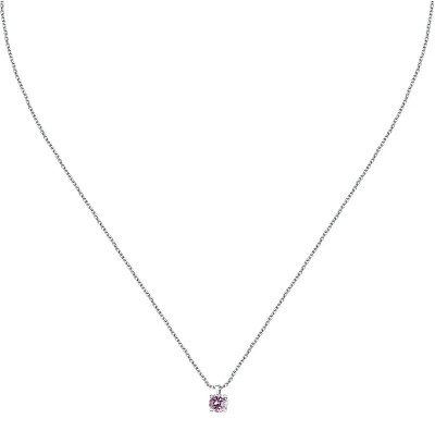 La Petite Story - Stříbrný náhrdelník s růžovým zirkonem Silver LPS10AWV10