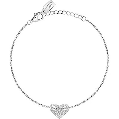 La Petite Story - Stříbrný náramek s blyštivým srdíčkem Silver LPS05AWV24