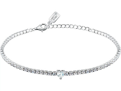 La Petite Story - Stříbrný tenisový náramek s čirým srdíčkem LPS05AWV43