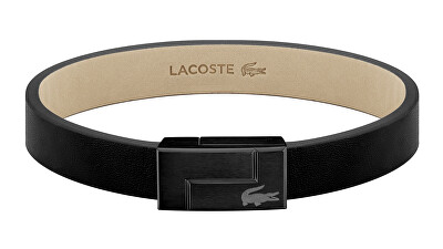Lacoste - Černý kožený náramek Lacoste Traveller 2040073