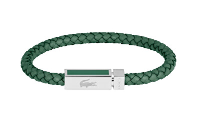 Lacoste - Zelený kožený náramek pro muže Rockel 2040449