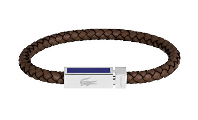 Lacoste - Hnědý kožený náramek pro muže Rockel 2040450