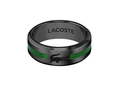 Lacoste - Originální černý prsten Stencil 2040084