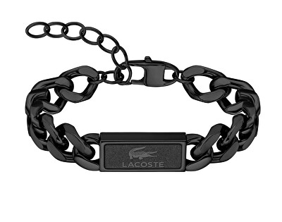 Lacoste - Pánský černý náramek z oceli Backhand 2040441
