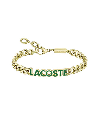 Lacoste - Pozlacený pánský náramek z oceli Script 2040477