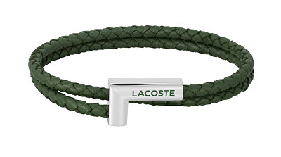 Lacoste - Zelený kožený náramek Swarm 2040151