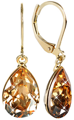 Levien - Elegantní pozlacené náušnice s krystaly Pear Golden Shadow