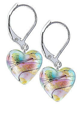 Lampglas - Duhové náušnice Rainbow Fairy s 24karátovým zlatem v perlách Lampglas ELH28