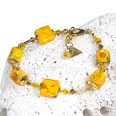 Lampglas - Elegantní náramek Amber Dream z perel Lampglas BCU56