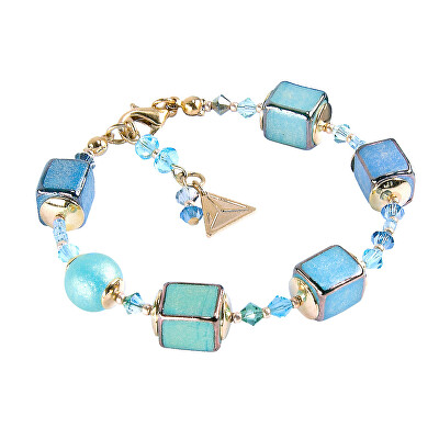 Lampglas - Elegantní náramek Turquoise Beauty z perel Lampglas BCU51