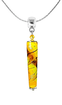 Lampglas - Fascinující náhrdelník Autumn Love s 24karátovým zlatem v perle Lampglas NKR9