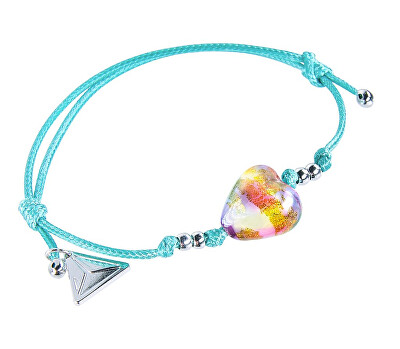 Lampglas - Hravý náramek Turquoise Candy s 24karátovým zlatem v perle Lampglas BLH16