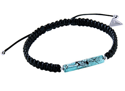 Lampglas - Krásný partnerský náramek Shamballa Turquoise Love s ryzím stříbrem v perle Lampglas BSHX8